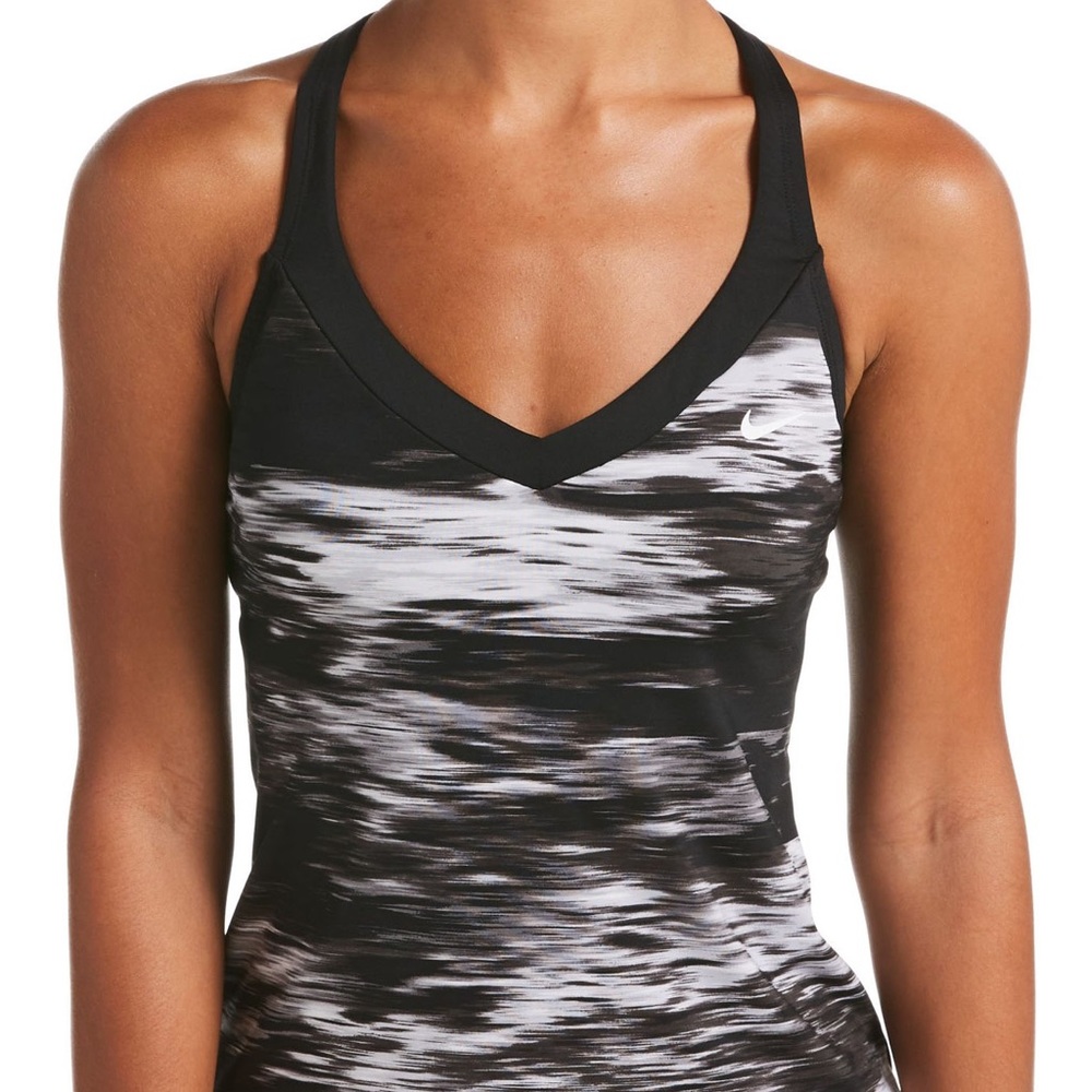 Women's Nike Print V-Back Tankini Top